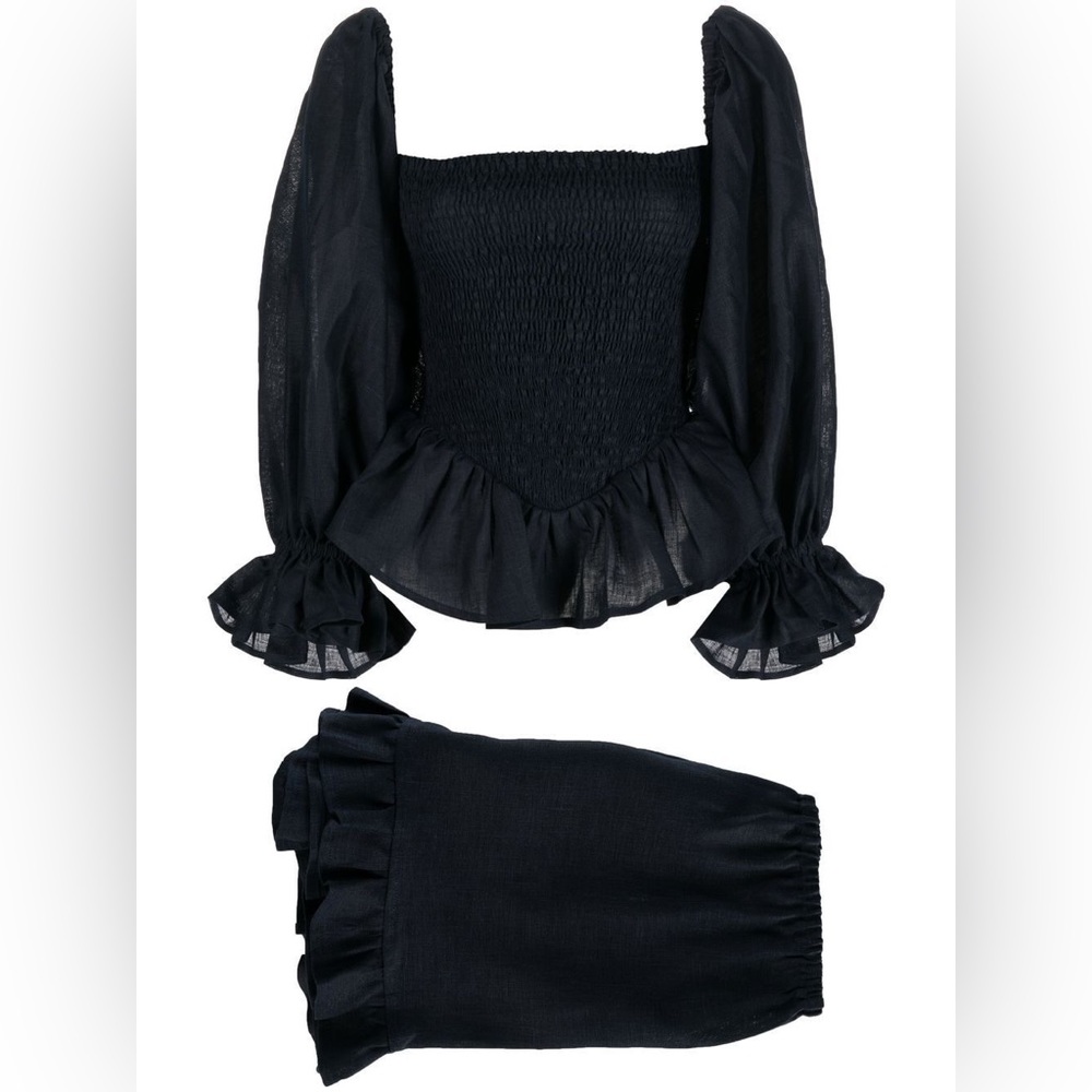 Sleeper Black Jumpsuit with Ruffled Sleeves